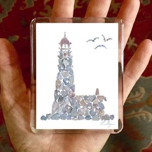 Lighthouse magnet, Lighthouse lover gifts, Coastal magnet, Nautical magnet, Nautical party favor, Maine magnet, Lighthouse wedding favor