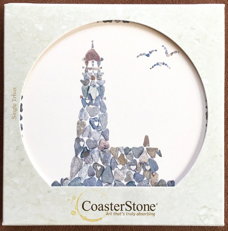 Lighthouse trivet, lighthouse hot plate, lighthouse gift, beach housewarming gift, coastal hostess gift, nautical bridal shower gift image 5