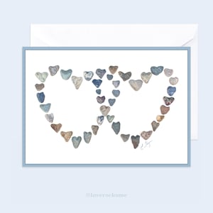 Two hearts intertwined card, beach wedding card, coastal couples card, love engagement card, coastal anniversary card, coastal Valentine