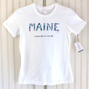 Maine t-shirt, Women&#39;s Maine t-shirt, State of Maine tshirts, Ladies Maine tee, Maine love, Maine clothing, Maine gift, Maine girl tee