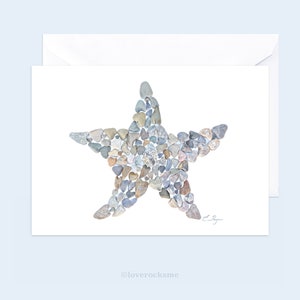 Starfish card, nautical card, coastal card, nautical stationary, starfish lovers gift, sea star card, coastal stationary, sea life card