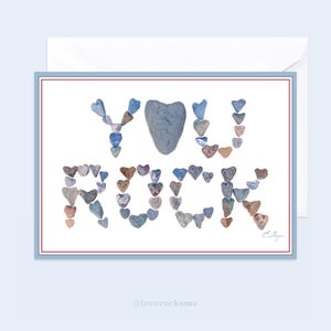 You Rock Card, Beach Theme Thank You Cards, Uplifting Message