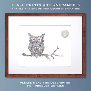 Owl wall art, owl art print, owl wall decor, wildlife wall art, gift for owl lover, owl nursery wall art, owl lover gift