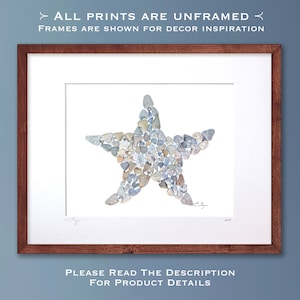 Starfish art print, starfish wall art , coastal wall art, beach house art, starfish decor, beach cottage decor, starfish gifts, sea life art