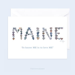Maine note card, Maine to know ME is to love ME card, Maine stationary, Maine made gifts, Maine housewarming gift, Maine theme party favor