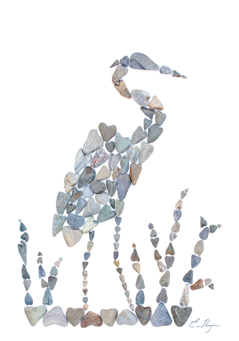 Great blue heron card, heron art card, wildlife art card, egret art card, heron lover card, Maine made card, egret lover card bild 2