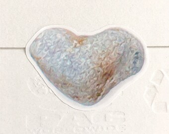 Heart Rock Stationary and Scrapbook Stickers,  Beach Stone Love Decals