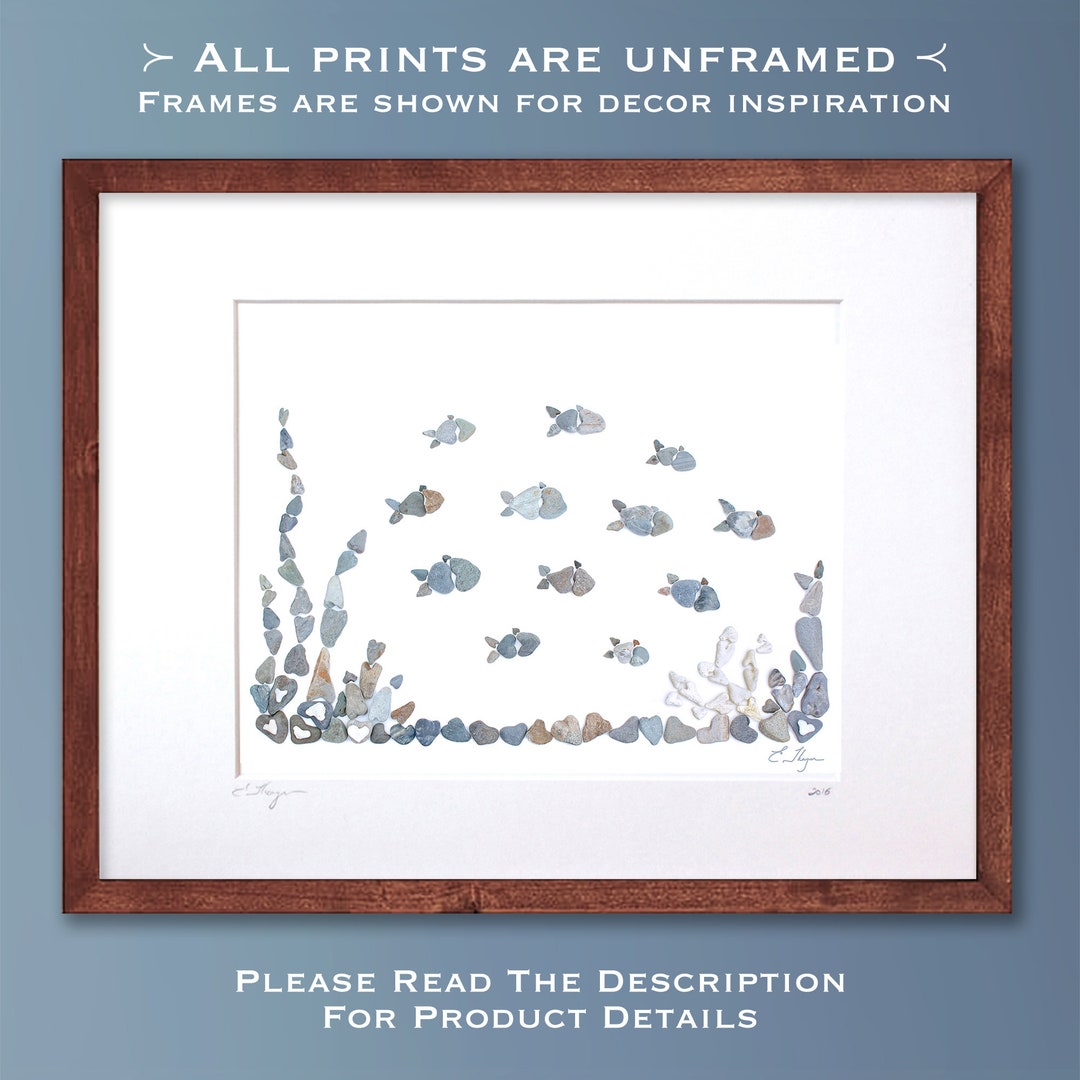 School of Fish Art Print, Fish Wall Art, Fish Wall Decor, Fish Kids