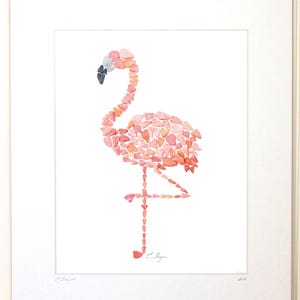 Flamingo Art Print, Beach House Wall Decor, Tropical Coastal Decorating image 3