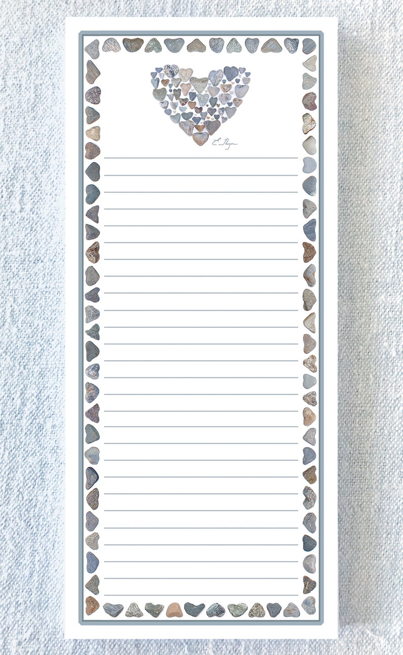 Heart of hearts notepad, heart memo pad, beach party favors, love writing pad, bridal shower favor, heart rock lover gifts, heart of hearts image 2