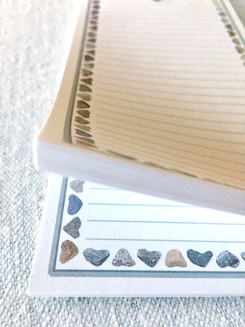 Heart of hearts notepad, heart memo pad, beach party favors, love writing pad, bridal shower favor, heart rock lover gifts, heart of hearts image 4