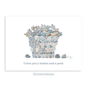 I love you a bushel and a peck card, Valentine's Day card, Valentine card him, Valentine card her, Valentine card kids, Valentine's card mom