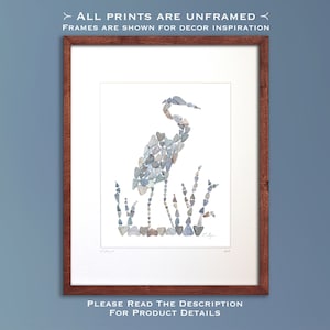 Heron print, heron wall art, heron lover gift, heron wall decor, heron gifts, wildlife wall art, shorebird art print, egret wall art