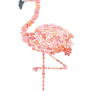 Flamingo Art Print, Beach House Wall Decor, Tropical Coastal Decorating image 2