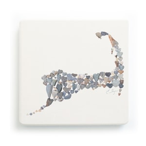 Cape Cod Sandstone Coaster, Massachusetts Love Gifts, Chatham, Provincetown, Hyannis, Heart Rock Art