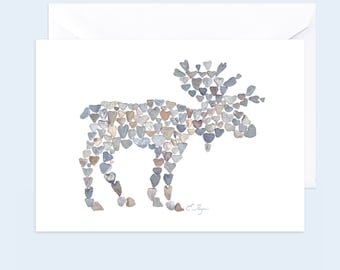 Moose Card, Wildlife Stationary, Moose Lover Gifts