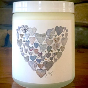 Heart of hearts candle, hearts in heart gifts, heart full of love gifts, 100% pure candle, Maine made candle, Maine made gifts image 2