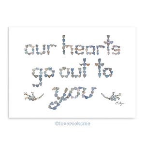 Our hearts go out to you card, condolence card, thinking of you card, sympathy card, bereavement card, sorry for your loss card