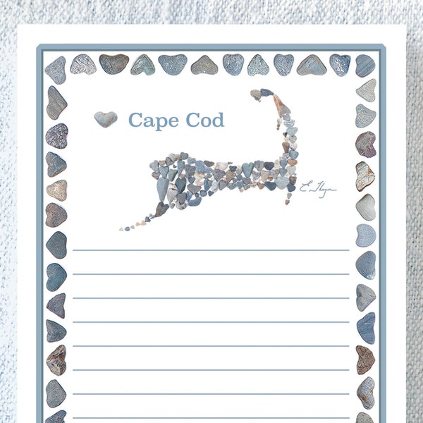 Cape Cod notepad, Cape Cod memo pad, Cape Cod stationary, Cape Cod party favors, Cape Cod wedding, Cape Cod bridal shower, Cape Cod love