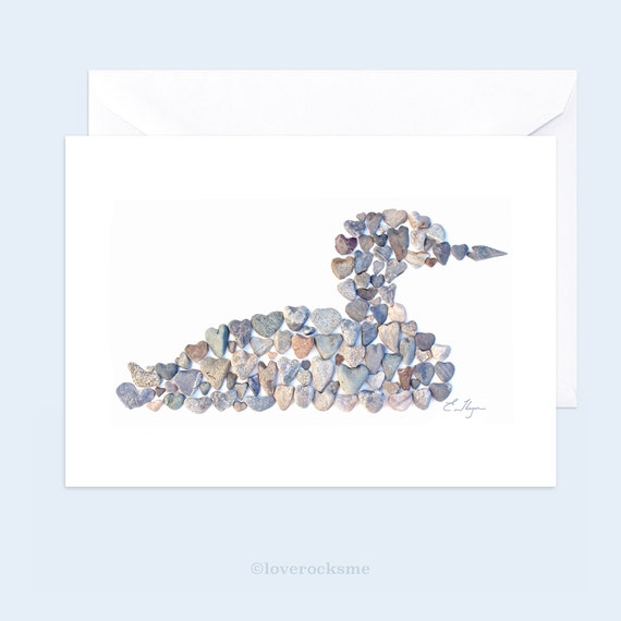 Loon card, loon lover card, coastal wildlife card, bird lover card, loon art card, Maine wildlife card, loon art gifts, Maine art gifts