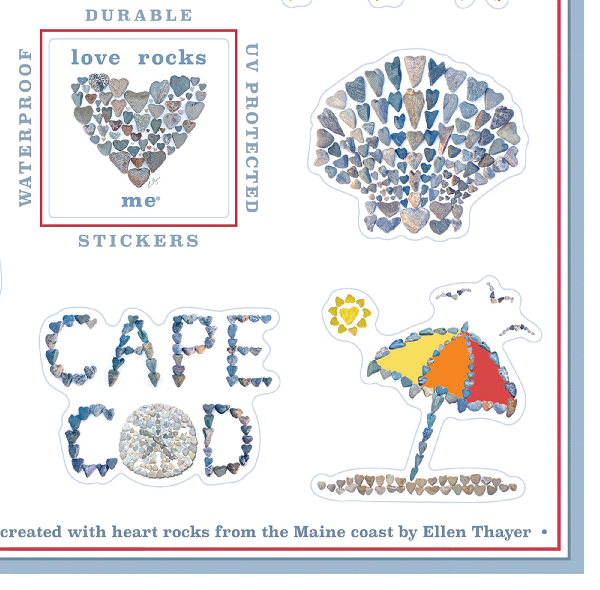 Cape Cod Vinyl Sticker Sheet, Nauset Lighthouse Decal, Whale, Horseshoe ...