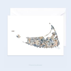 Nantucket card, Nantucket Island, Nantucket map, Nantucket art, Nantucket wedding, Nantucket anniversary, ACK, love rocks pebble art