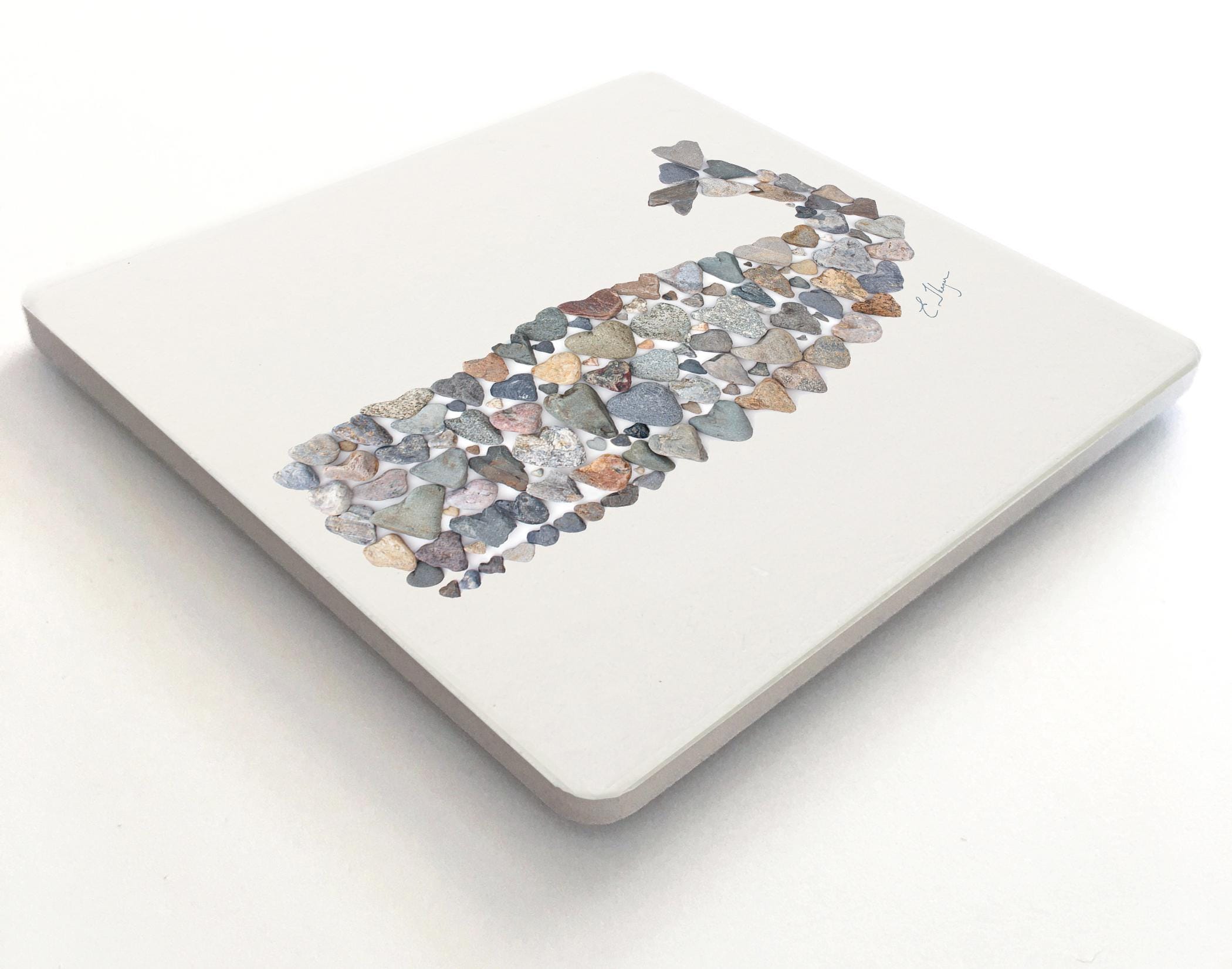 Coaster Carrying Rocksa Whale Sandstone Coaster, Coastal Tabletop Decor, Beach House Gifts ...