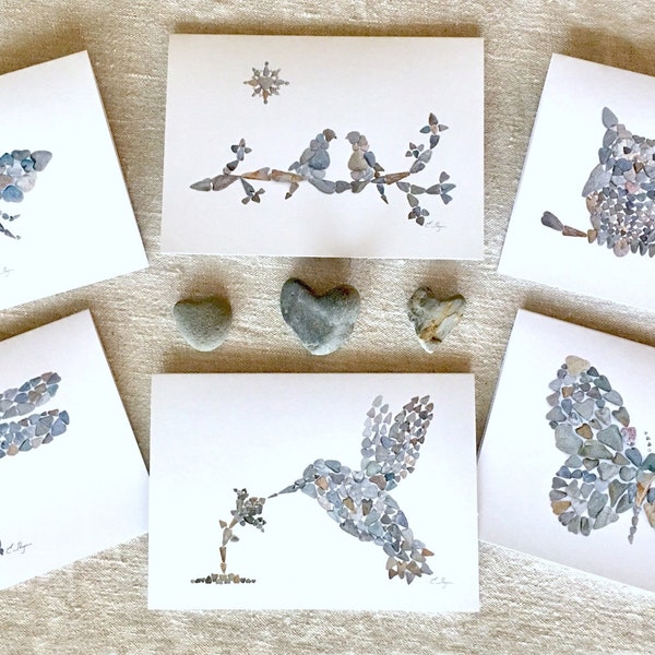 Nature cards, Nature card set, Nature love cards, Hummingbird card, Dragonfly card, Butterfly card, Owl card, Bee card, Love birds