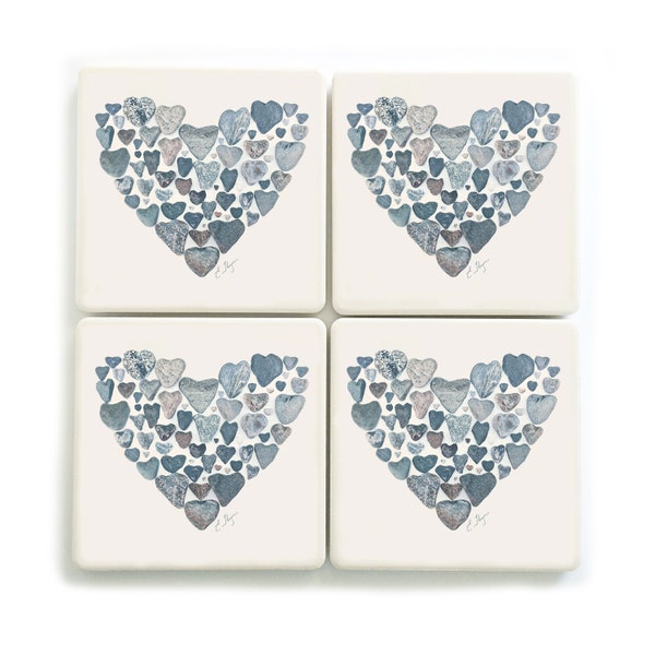 Heart of hearts coaster set, hearts in heart gifts, love coaster, love in your heart, gifts of love, heart full of love gift, love heart art