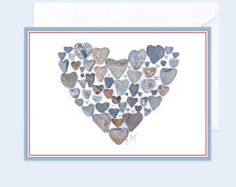 Heart of Hearts Card, Group Love Note, Wedding Stationary, Beach Valentine