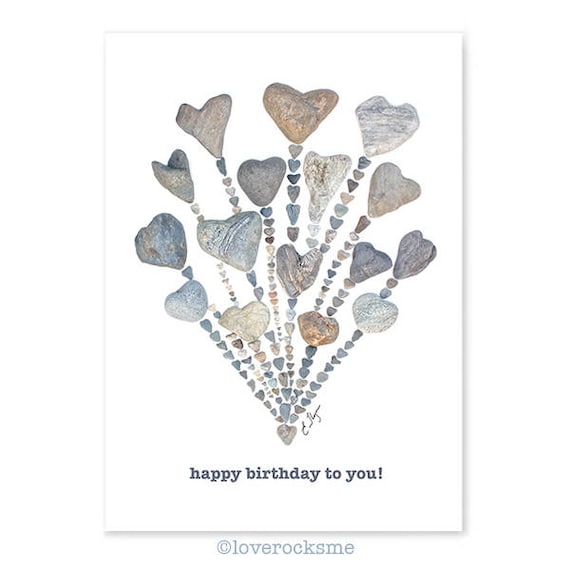 Happy Birthday To You Card Birthday Card Best Friend Birthday Cards For Mom Birthday Cards For Her Beach Birthday Love Rocks Pebble Art