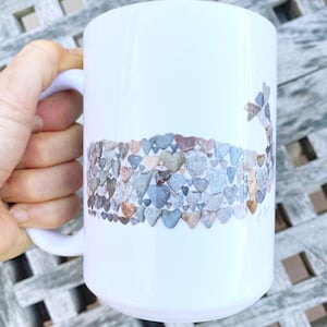 Whale mug, Whale lover gift, Whale kitchen decor, Whale coffee cup, Sea life mug, heart rocks art
