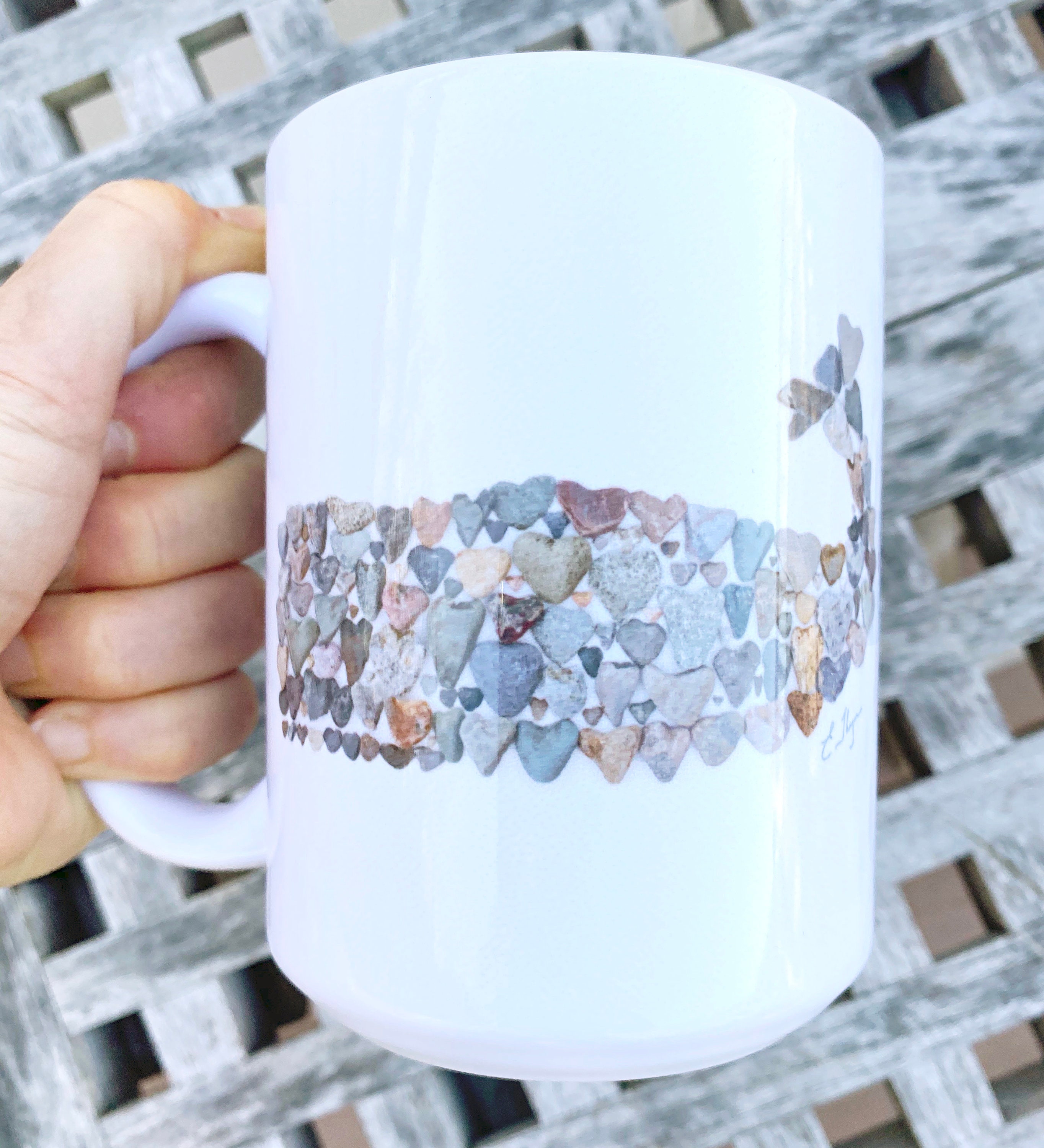 Whale mug, Whale lover gift, Whale kitchen decor, Whale coffee cup, Sea life mug, heart rocks art