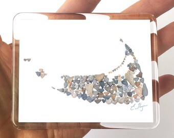 Nantucket Magnet, Nantucket Party Favor Gifts, ACK Fridge Art, Heart Rocks