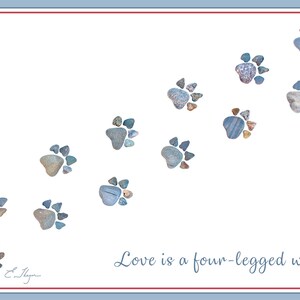 Paw Prints Pet Sympathy Card, Dog Condolence or Adoption, Pet Love image 3