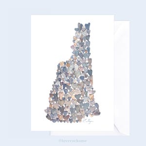 New Hampshire state map card, New Hampshire map art, New Hampshire gifts, New Hampshire love, New Hampshire wedding, New Hampshire favor