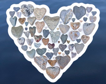 Heart of Hearts Vinyl Sticker, Love Decal, Beach Bridal Shower Party Favor, Beachcomber Gifts