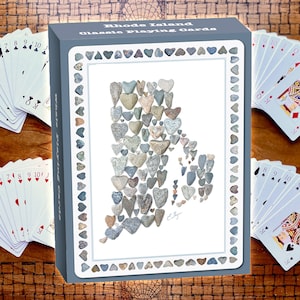 Rhode Island playing cards, Rhode Island card deck, Rhode Island map gifts, Rhode Island wedding favor, Rhode Island love, Rhode Island art
