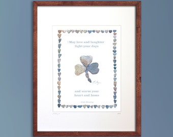 Irish Blessing Print, Ireland Housewarming Gifts, Shamrock Wall Art, Celtic Decor
