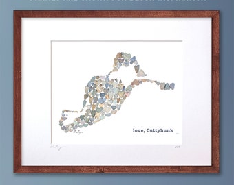 Cuttyhunk wall art, Cuttyhunk art print, Cuttyhunk map gifts, Cuttyhunk wedding gift, Cuttyhunk decor, Cuttyhunk souvenir, Elizabeth Islands