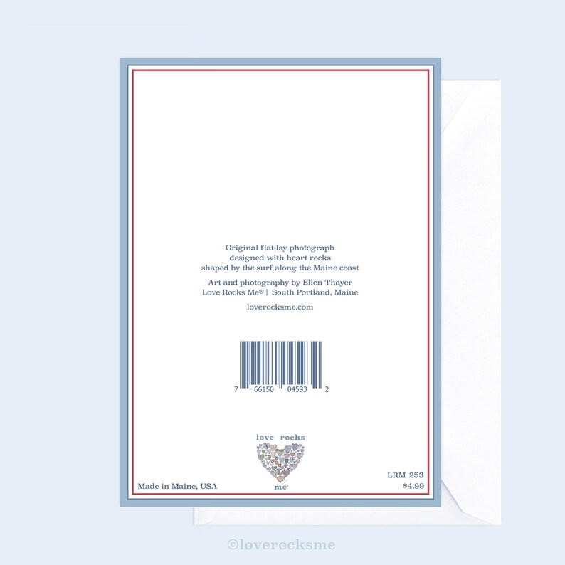 Birthday Balloons Card, Beach Birthday, Heart Rocks Art image 2