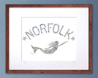 Norfolk Virginia art, Norfolk mermaid decor, Norfolk mermaid art, Norfolk Virginia gifts, Norfolk Virginia wall art, Norfolk VA