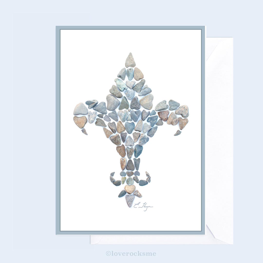 Fleur De Lis Card, French Greeting, New Orleans Theme Note,