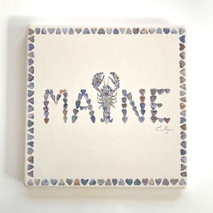 Maine lobster trivet, Maine hot plate, Maine lover gift, Maine decor, Maine art gifts, Maine hostess gift, Maine housewarming, heart rocks