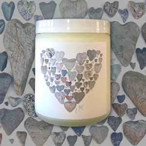 Heart of hearts candle, hearts in heart gifts, heart full of love gifts, 100% pure candle, Maine made candle, Maine made gifts image 1