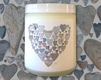 Heart of hearts candle, hearts in heart gifts, heart full of love gifts, 100% pure candle, Maine made candle, Maine made gifts