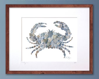 Crab print, Crab wall art, Maryland crab wall art, Maryland crab gifts, crab lovers gift, cottage wall art, beach house art, beach wall art