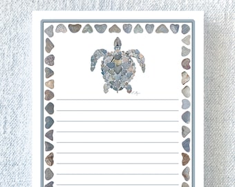 Turtle Notepad, Coastal Memo Pad, Tortoise Stationary Gifts, Beach Party Favor