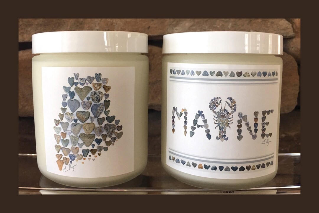Maine Made Candles, 100 Pure Candles, Maine Candles, Maine Map Gifts