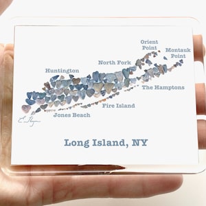 Long Island magnet, Long Island map art, Long Island lover gifts, Long Island bridal shower favors, Montauk Point magnet, The Hamptons gifts